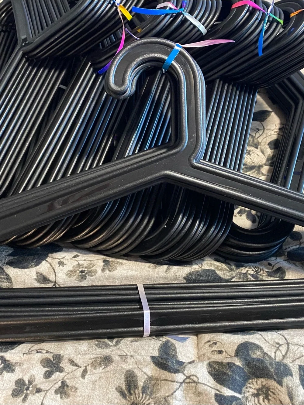 IKEA Black Plastic Clothes Hangers Pack with Colored Tags